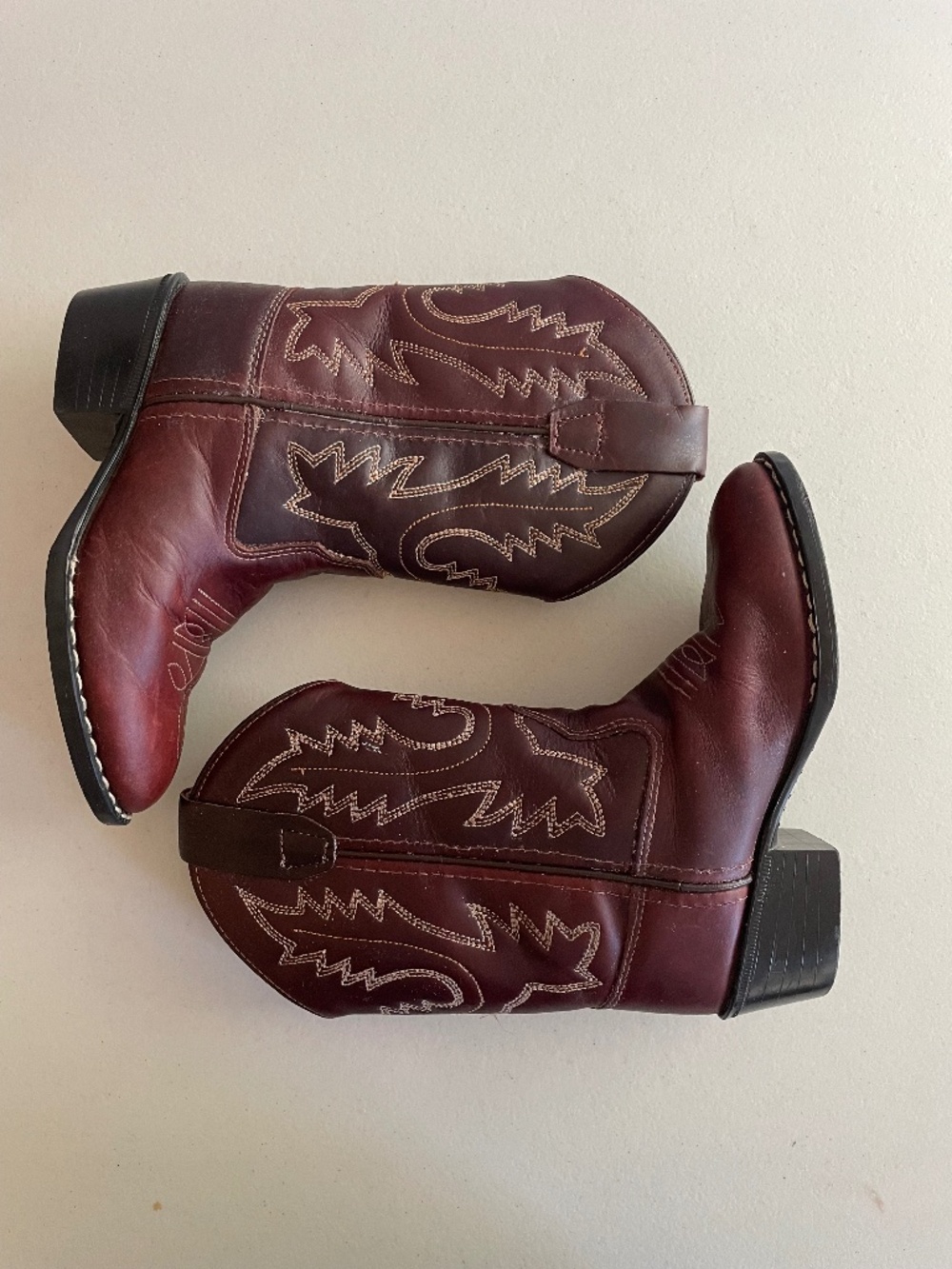 Old West Leather Cowboy Boots Brown Burgundy Toy Story Woody [size Toddler 100] - Picture 2 of 8